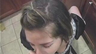 Sexy housekeeper sucks dick cumshot facial porn video
