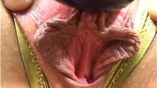 Two horny guys play with a sexy AV models porn video